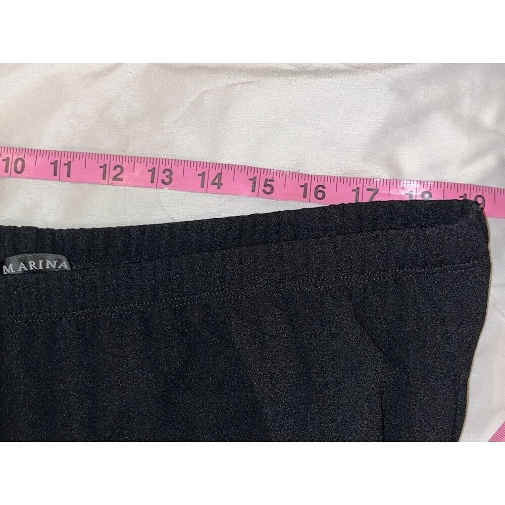 Marina Black Pearl Embellishments Studded Wide-Leg Pants Women's Plus Size 2X - Picture 8 of 13